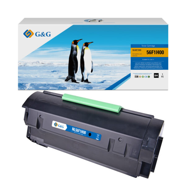 G&G™ Penguin Premium Equivalent 56F1H00 Compatible with High Yield Lexmark Black Toner Cartridge